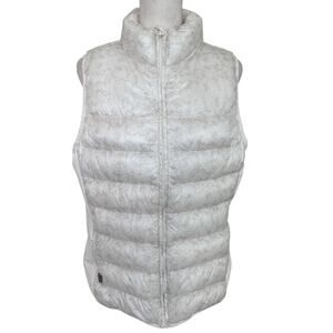 Fabletics Ivory Off-White Puffer Down Vest Womens Size Medium